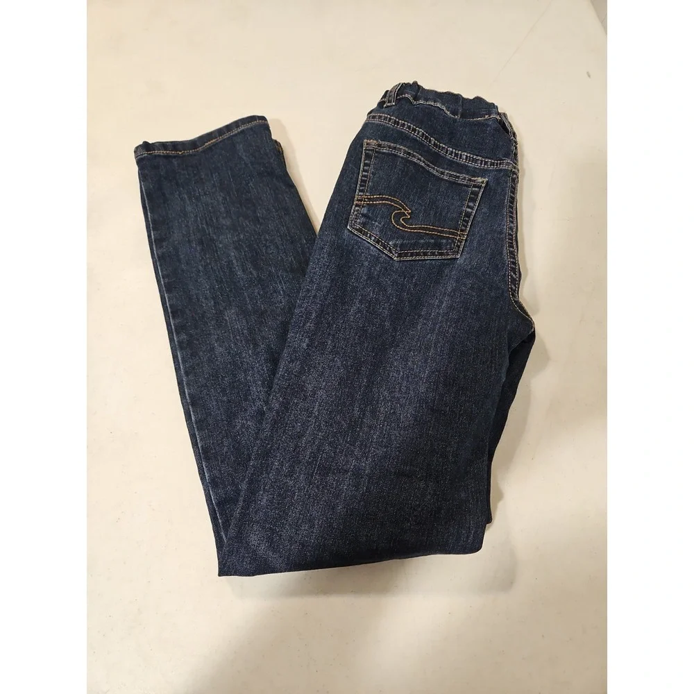 Silver Jeans Nathan Youth Boys 14 Jeans Slim Fit Adjustable Waist Denim (1896